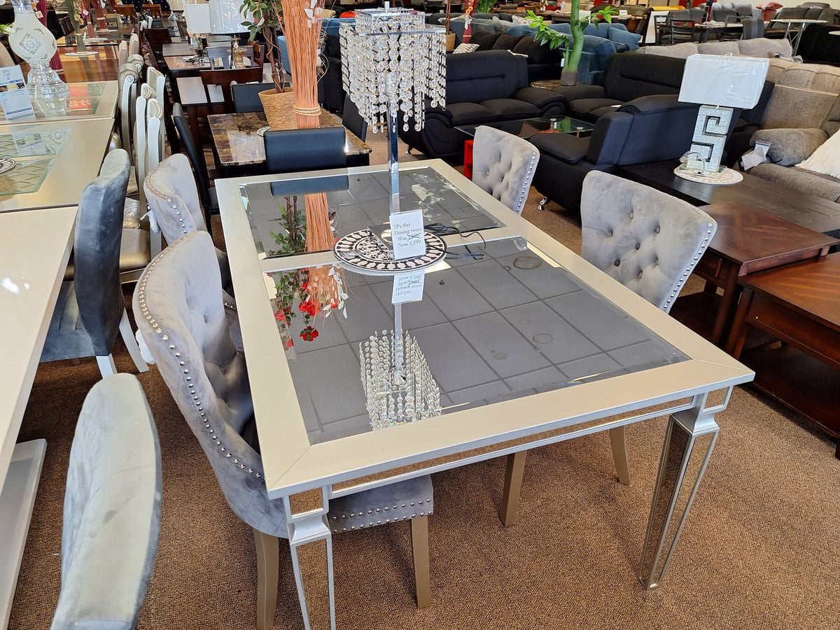 7PC Glass dining set JMD Furniture&Mattresses