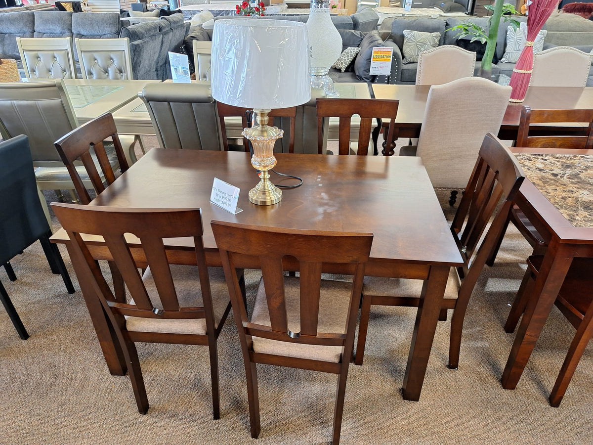 7PC wood dining set JMD Furniture&Mattresses