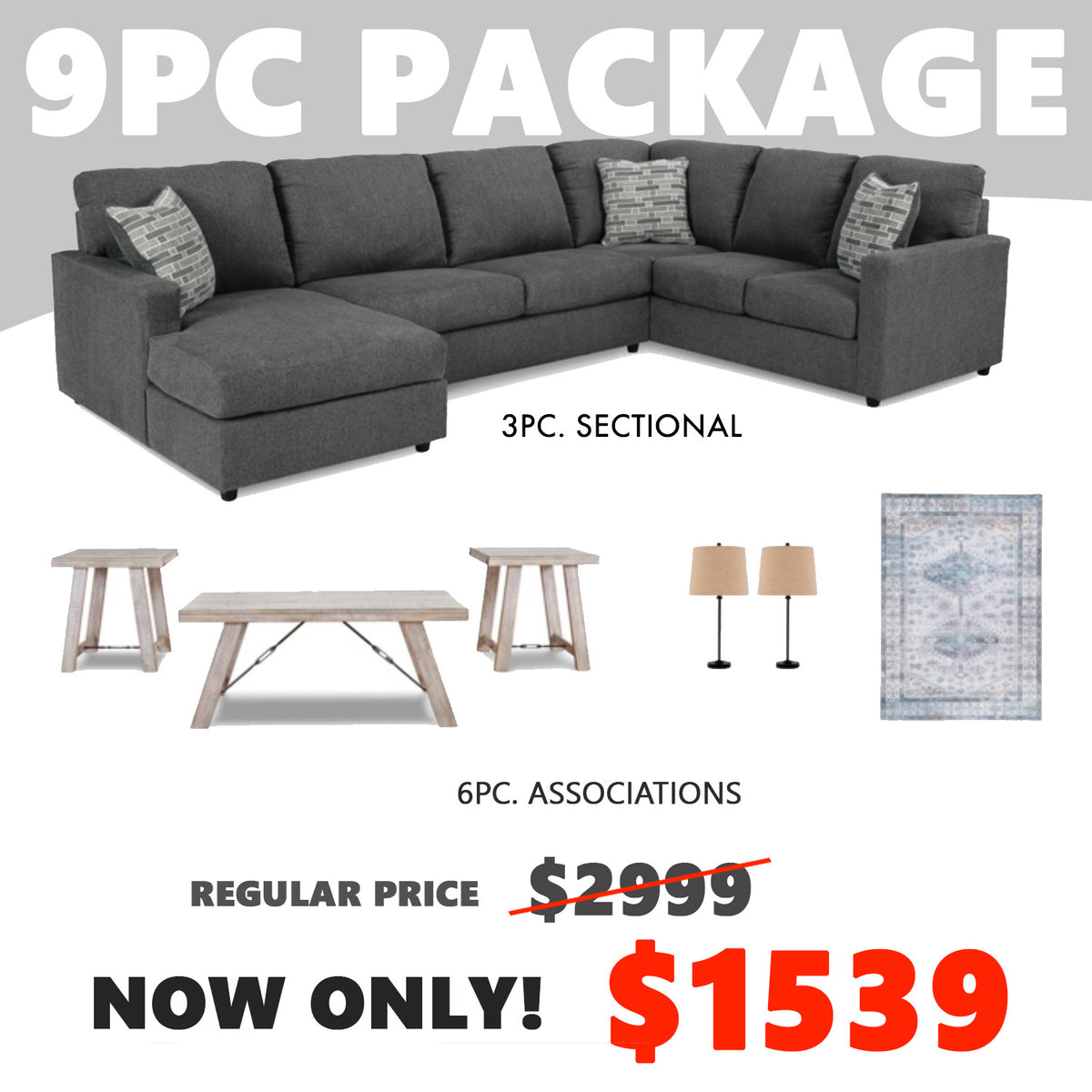 9PC Package JMD Furniture&Mattresses