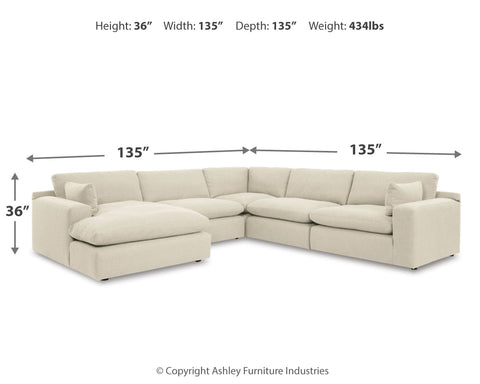 Elyza 5-Piece Sectional with Ottoman