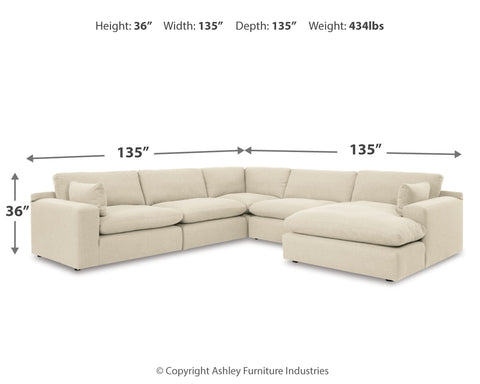 Elyza 5-Piece Sectional with Ottoman