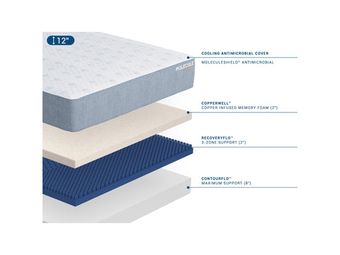 MOLECULE CopperWELL Medium Gel Memory Foam 12 Inch Mattress