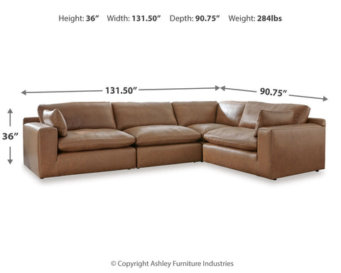 Emilia 4-Piece Sectional with Ottoman