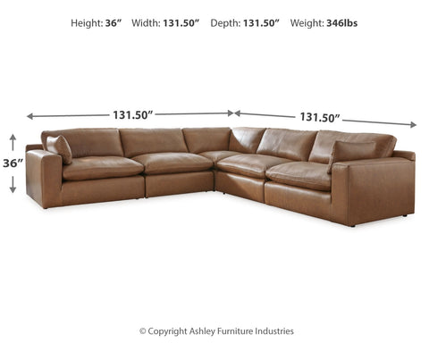 Emilia 5-Piece Sectional with Ottoman