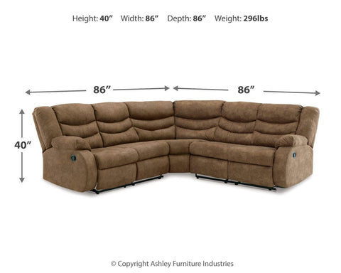 Partymate 2-Piece Sectional with Recliner