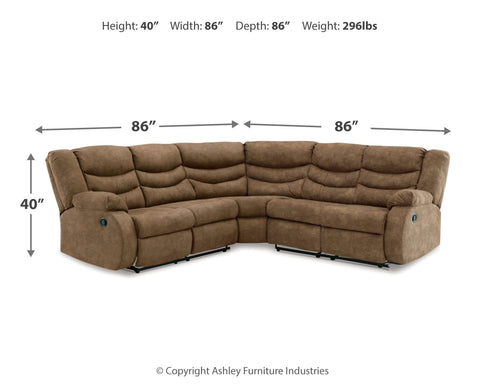 Partymate 2-Piece Sectional with Recliner
