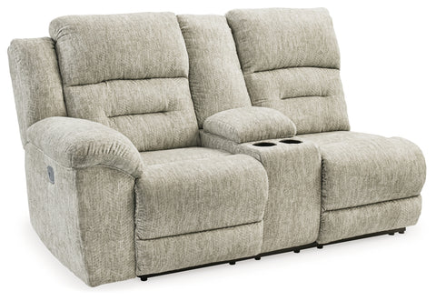 Family Den Left-Arm Facing Power Reclining Loveseat with Console