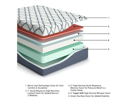 Ashley Sleep Gruve 14" Plush Memory Foam Mattress