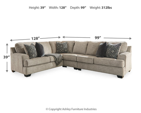 Bovarian 3-Piece Sectional with Ottoman