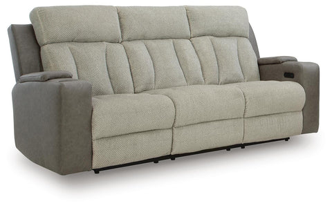 Stately Check PWR REC Sofa with ADJ Headrest