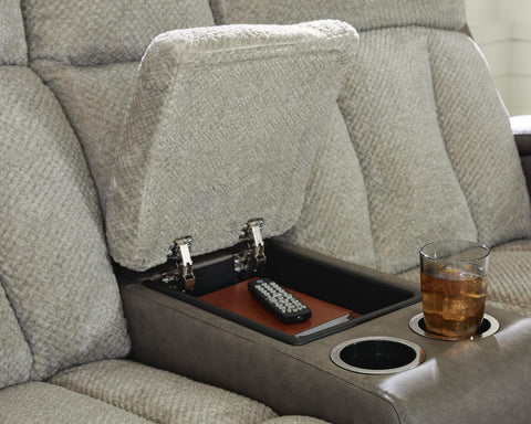 Stately Check PWR REC Loveseat/CON/ADJ HDRST
