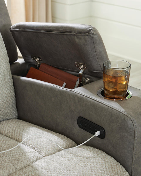 Stately Check PWR REC Loveseat/CON/ADJ HDRST