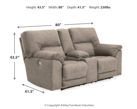 Cavalcade Power Reclining Loveseat with Console