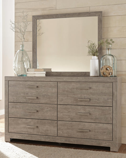 Culverbach Queen Panel Bed with Mirrored Dresser, Chest and 2 Nightstands