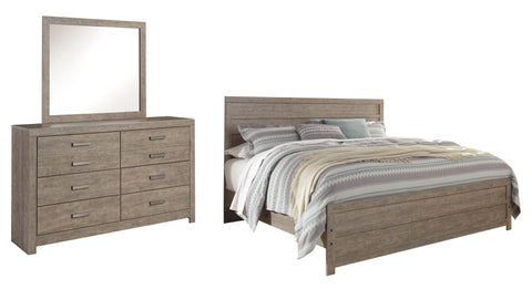 Culverbach King Panel Bed with Mirrored Dresser