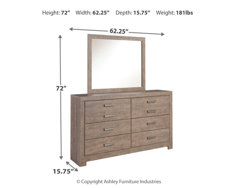 Culverbach King Panel Bed with Mirrored Dresser, Chest and 2 Nightstands