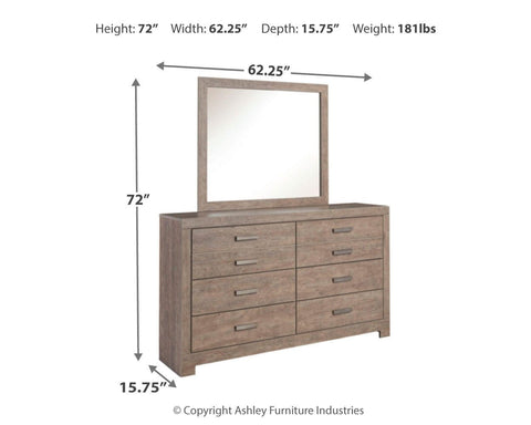 Culverbach King Panel Bed with Mirrored Dresser, Chest and 2 Nightstands