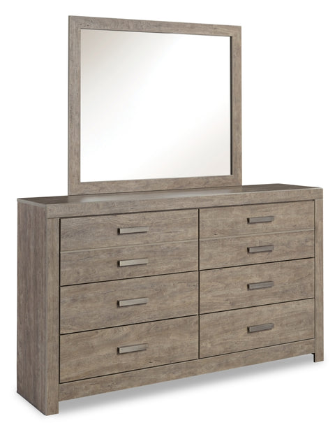 Culverbach Full Panel Bed with Mirrored Dresser and Chest