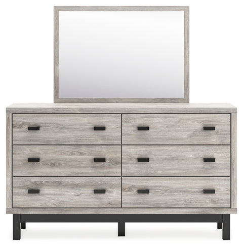 Vessalli King Panel Bed with Mirrored Dresser, Chest and 2 Nightstands