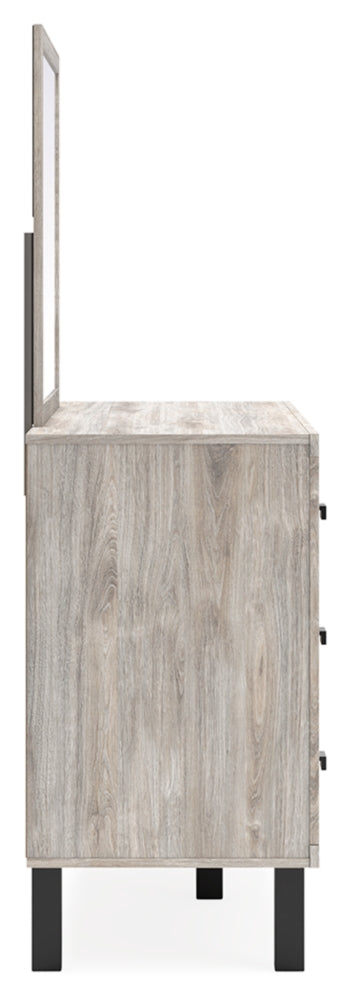 Vessalli Queen Panel Headboard with Mirrored Dresser, Chest and Nightstand
