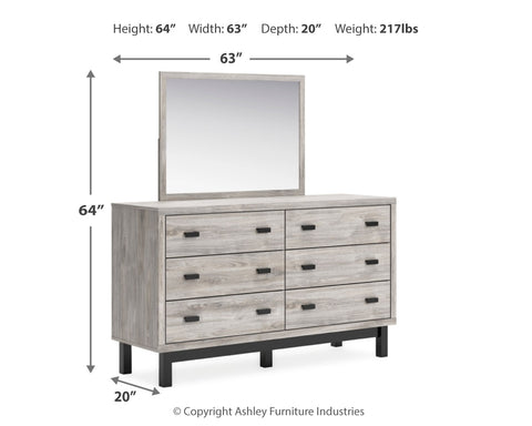 Vessalli Queen Panel Headboard with Mirrored Dresser and 2 Nightstands
