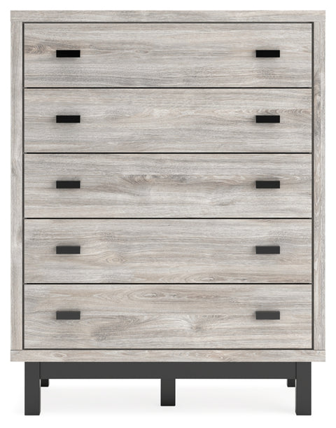 Vessalli Queen Panel Headboard with Mirrored Dresser, Chest and Nightstand