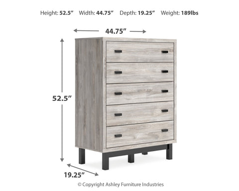 Vessalli Queen Panel Headboard with Mirrored Dresser, Chest and Nightstand