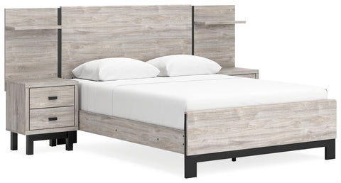 Vessalli Queen Panel Bed with Mirrored Dresser