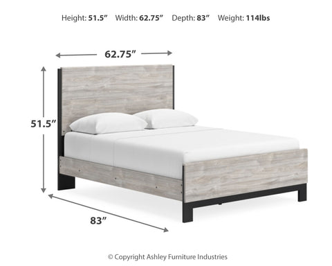 Vessalli Queen Panel Bed with Mirrored Dresser, Chest and Nightstand