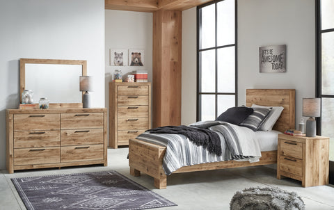 Hyanna Twin Panel Bed with Mirrored Dresser, Chest and Nightstand - JMD Furniture DMV