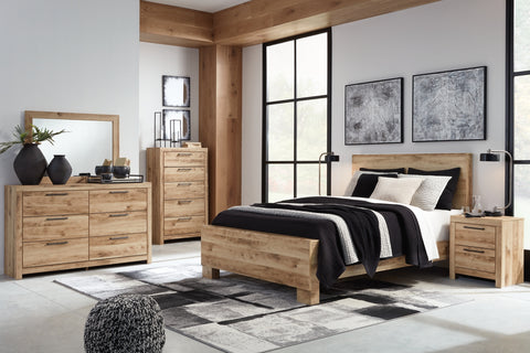 Hyanna Queen Panel Bed with Mirrored Dresser, Chest and Nightstand - JMD Furniture DMV