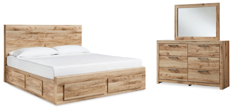 Hyanna King Panel Storage Bed with Mirrored Dresser - JMD Furniture DMV