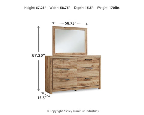 Hyanna King Panel Bed with Mirrored Dresser and Nightstand