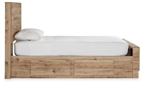 Hyanna Twin Panel Bed with Storage with Mirrored Dresser, Chest and Nightstand