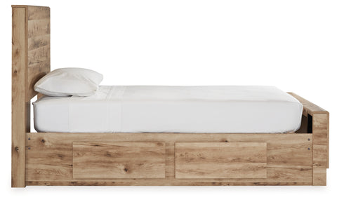 Hyanna Twin Panel Bed with Storage with Mirrored Dresser and Chest