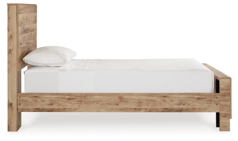 Hyanna Twin Panel Bed with Mirrored Dresser and 2 Nightstands