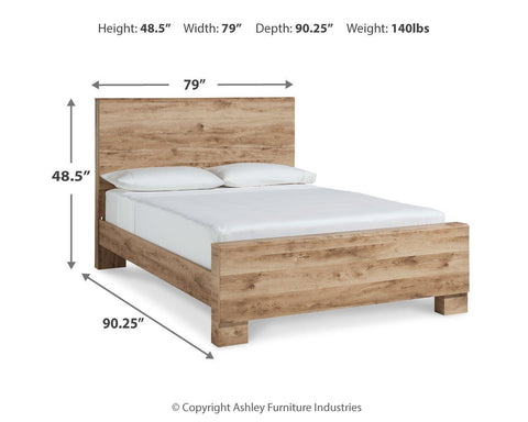 Hyanna King Panel Bed with Mirrored Dresser and Nightstand