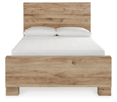 Hyanna Full Panel Bed with Storage with Mirrored Dresser and Chest