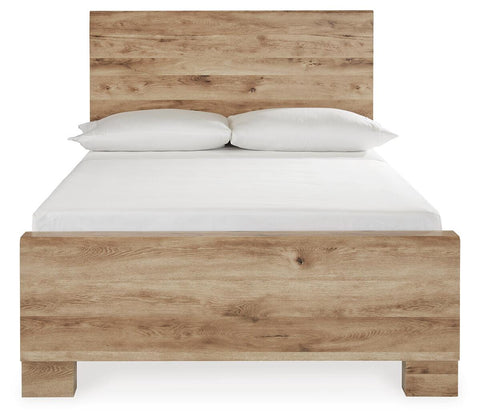 Hyanna Full Panel Bed with Mirrored Dresser, Chest and Nightstand