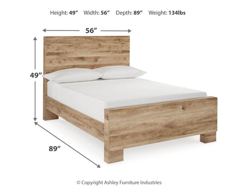 Hyanna Full Panel Bed with Mirrored Dresser and Chest