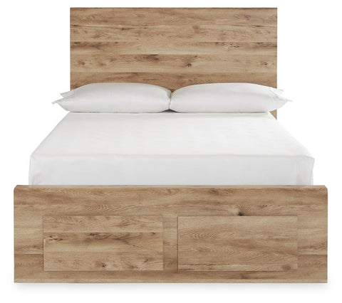 Hyanna Full Panel Storage Bed with Mirrored Dresser and Chest