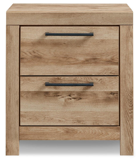 Hyanna King Panel Bed with Mirrored Dresser and Nightstand