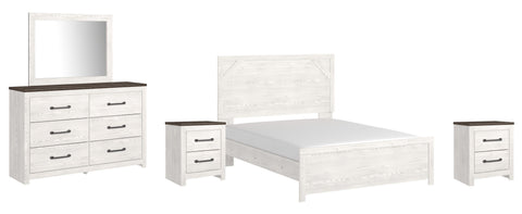 Gerridan Queen Panel Bed with Mirrored Dresser and 2 Nightstands