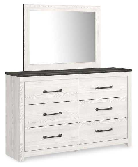 Gerridan King Panel Bed with Mirrored Dresser and Chest