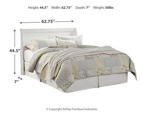 Anarasia Queen Sleigh Headboard Bed with Mirrored Dresser and 2 Nightstands