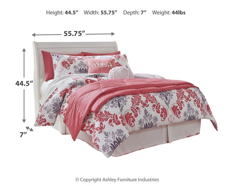 Anarasia Full Sleigh Headboard Bed with Mirrored Dresser and Chest