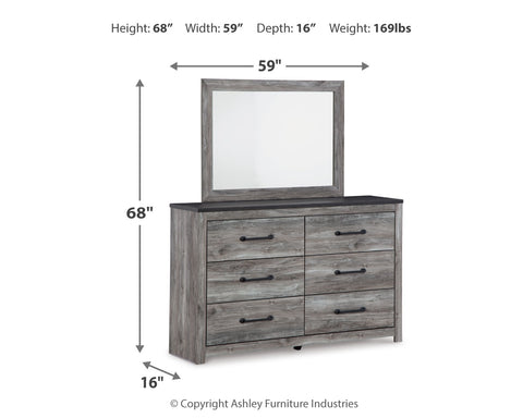 Bronyan King Panel Bed with Mirrored Dresser, Chest and 2 Nightstands