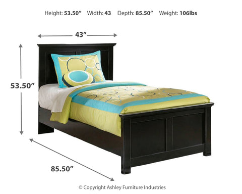 Maribel Twin Panel Bed with Mirrored Dresser and Nightstand