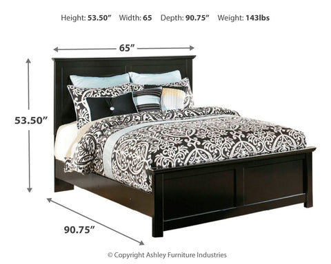 Maribel Queen Panel Bed with Mirrored Dresser, Chest and Nightstand