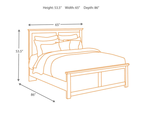 Maribel King/California King Panel Headboard Bed with Mirrored Dresser, Chest and Nightstand
